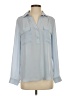 Ann Taylor 100% Polyester Blue Long Sleeve Polo Size S - photo 1