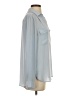 Ann Taylor 100% Polyester Blue Long Sleeve Polo Size S - photo 4