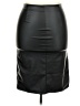 Unbranded 100% Polyester Solid Black Faux Leather Skirt Size XXL - photo 1