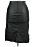 Unbranded 100% Polyester Solid Black Faux Leather Skirt Size XXL - photo 2