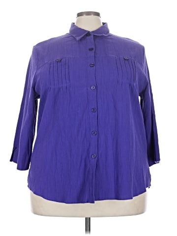 Draper's & Damon's 3/4 Sleeve Button-Down Shirt (view 1)
