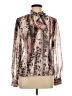 Jennifer Lopez 100% Polyester Animal Print Brown Long Sleeve Blouse Size L - photo 1