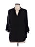 Lotusmile 100% Polyester Black 3/4 Sleeve Blouse Size L - photo 1