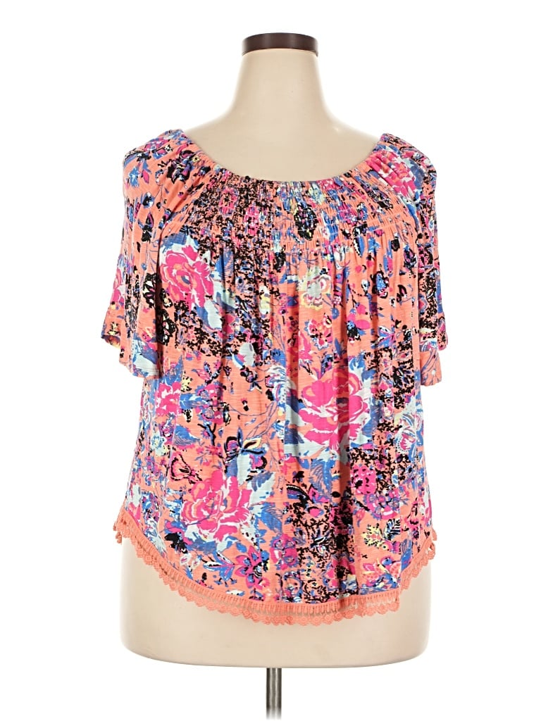 Pre-owned Eyeshadow Short Sleeve Blouse In Pink