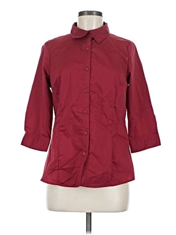 Doublju 3/4 Sleeve Button-Down Shirt (view 1)
