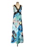 Topshop 100% Polyester Print Blue Cocktail Dress Size 10 - photo 1