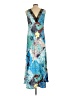 Topshop 100% Polyester Print Blue Cocktail Dress Size 10 - photo 2