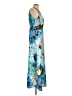 Topshop 100% Polyester Print Blue Cocktail Dress Size 10 - photo 4