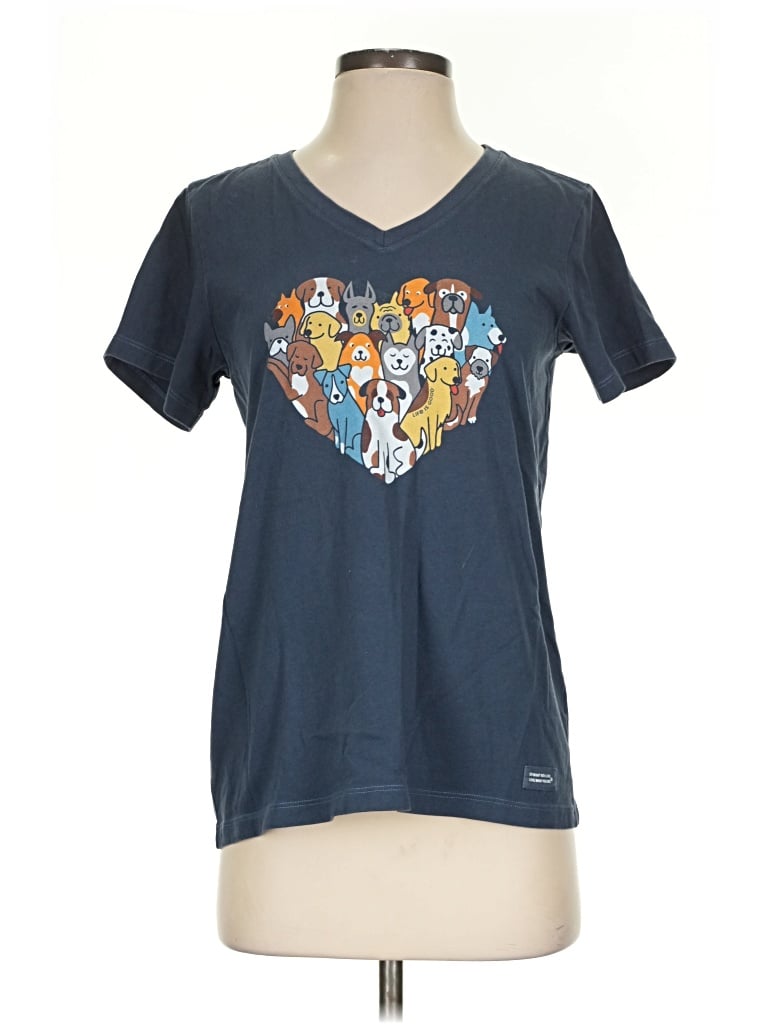 Pre-owned Life Is Good Short Sleeve T-shirt In Blue