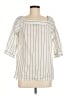 Kenar Stripes Ivory 3/4 Sleeve Blouse Size M - photo 1
