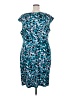 Connected Apparel Print Teal Cocktail Dress Size 24W - photo 2