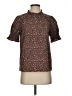 J.Crew 100% Cotton Animal Print Brown Short Sleeve Blouse Size XS - photo 1