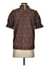 J.Crew 100% Cotton Animal Print Brown Short Sleeve Blouse Size XS - photo 2