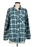 Altar'd State 100% Cotton Plaid Teal Long Sleeve Button-Down Shirt Size M - photo 1