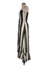 Elan 100% Rayon Chevron-herringbone Silver Cocktail Dress Size S - photo 5