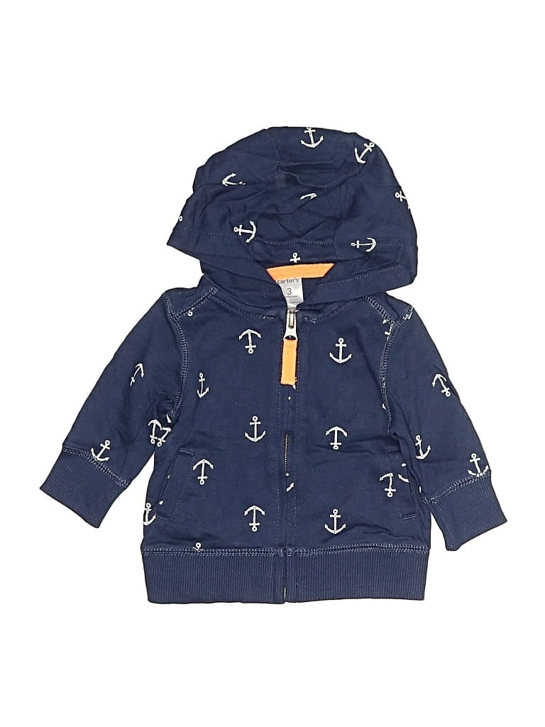 Pre-owned Carter's Babies' Zip Up Hoodie In Blue