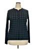Chaps 100% Cotton Plaid Green Long Sleeve Henley Size XXL - photo 1
