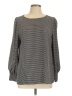 Halogen 100% Polyester Houndstooth Gray Long Sleeve Blouse Size M - photo 1