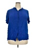 Sag Harbor 100% Rayon Blue Short Sleeve Blouse Size 2X - photo 1