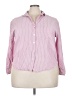 Jachs Girlfriend 100% Lyocell Stripes Pink Long Sleeve Button-Down Shirt Size XXL - photo 1