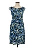Connected Apparel Print Blue Casual Dress Size 8 (petite) - photo 1