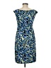 Connected Apparel Print Blue Casual Dress Size 8 (petite) - photo 2