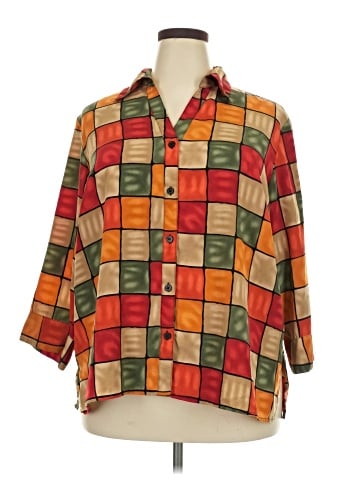 Elementz 3/4 Sleeve Button-Down Shirt (view 1)