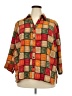 Elementz Color Block Orange 3/4 Sleeve Button-Down Shirt Size 2X - photo 1