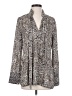 Etcetera 100% Polyester Animal Print Silver Long Sleeve Blouse Size 4 - photo 1