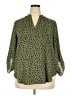 Lush 100% Polyester Animal Print Green 3/4 Sleeve Blouse Size XXL - photo 1