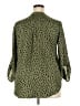 Lush 100% Polyester Animal Print Green 3/4 Sleeve Blouse Size XXL - photo 2