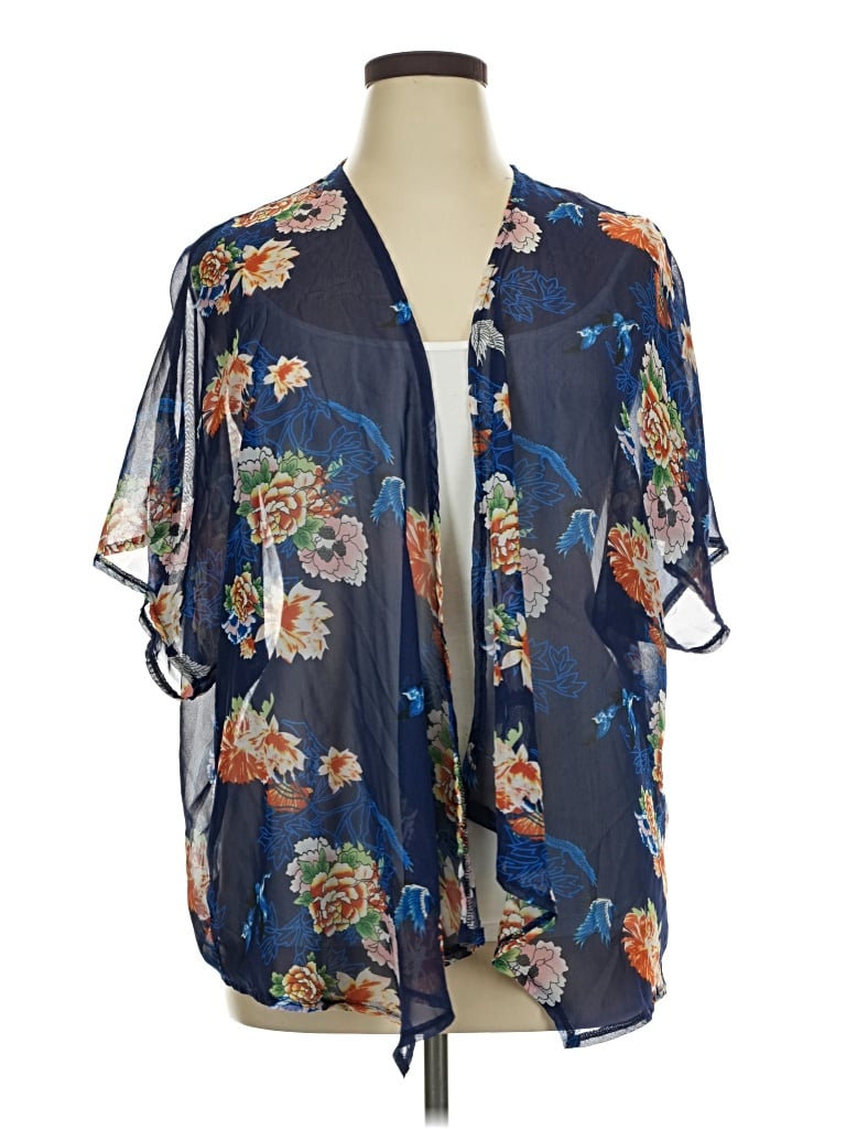 Pre-owned Unbranded Kimono In Blue