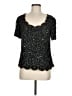 Marina 100% Silk Black Short Sleeve Top Size M - photo 1