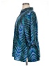 Catherines Chevron-herringbone Teal 3/4 Sleeve Blouse Size 1X - photo 5