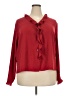Laura Scott 100% Polyester Red Long Sleeve Blouse Size 24W - photo 1