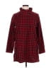 Lands' End 100% Polyester Checkered-gingham Red Turtleneck Sweater Size XL - photo 1
