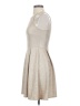 Soprano Metallic Silver Cocktail Dress Size S - photo 5