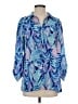 Lilly Pulitzer 100% Polyester Paisley Blue 3/4 Sleeve Blouse Size S - photo 1