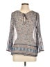 Joie 100% Silk Blue 3/4 Sleeve Silk Top Size L - photo 1