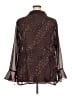 Apostrophe 100% Polyester Animal Print Burgundy Long Sleeve Blouse Size 22 - photo 2