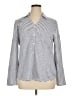 Talbots Outlet Stripes Silver Long Sleeve Button-Down Shirt Size XL - photo 1