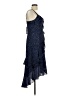 Parker 100% Polyester Polka Dots Blue Cocktail Dress Size L - photo 4