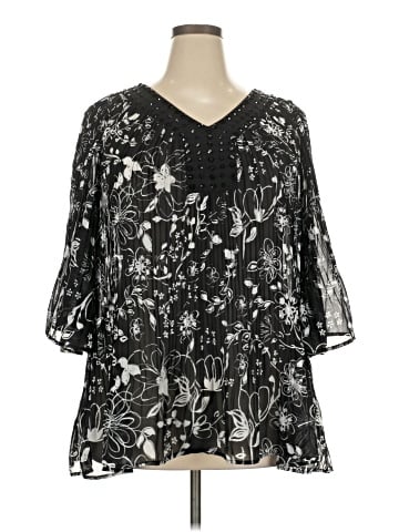 Woman Within 3/4 Sleeve Blouse (view 1)