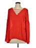 Belle + Sky 100% Polyester Red Long Sleeve Blouse Size L - photo 1