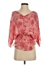 Parker 100% Silk Red 3/4 Sleeve Silk Top Size S - photo 1