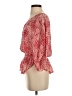 Parker 100% Silk Red 3/4 Sleeve Silk Top Size S - photo 5