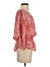 Parker 100% Silk Red 3/4 Sleeve Silk Top Size S - photo 4