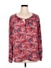 Rose + Olive 100% Polyester Red Long Sleeve Blouse Size XL - photo 1