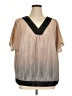 Beverly Drive 100% Polyester Tan Short Sleeve Blouse Size 16 - photo 1