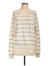 Vince. Stripes Ivory Pullover Sweater Size L - photo 1